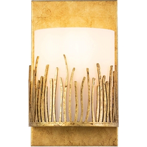 Bowery Hill Transitional 1-light Metal Bath Vanity Light in Gold Leaf