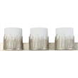 Bowery Hill Transitional 3-light Metal Bath Vanity Light in Silver Leaf
