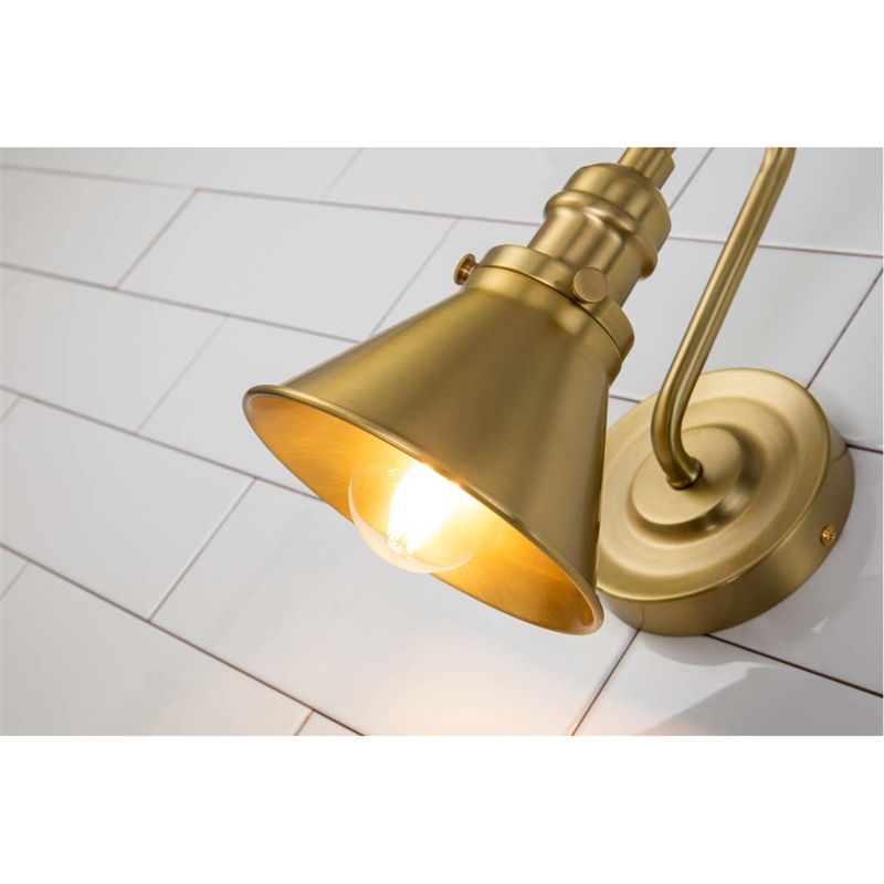 Bowery Hill Transitional 1-light Metal Bath Vanity Light in Aged Brass