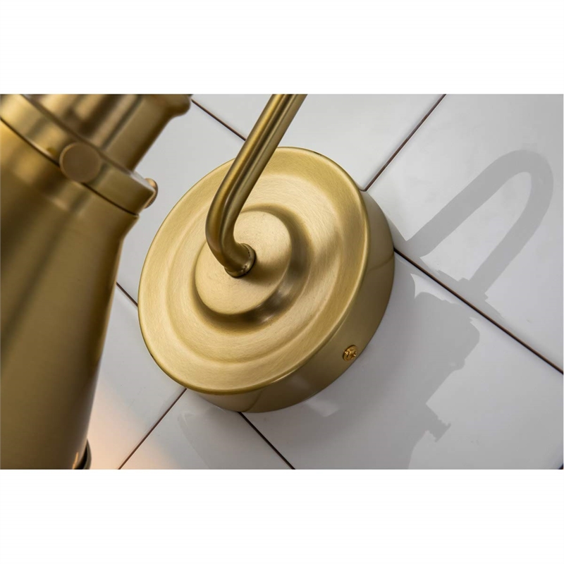 Bowery Hill Transitional 1-light Metal Bath Vanity Light in Aged Brass