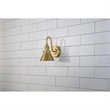 Bowery Hill Transitional 1-light Metal Bath Vanity Light in Aged Brass
