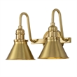 Bowery Hill Transitional 2-light Metal Bath Vanity Light in Aged Brass