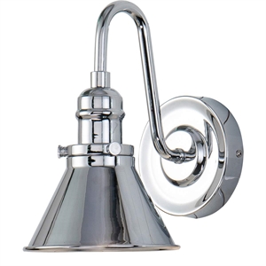 Bowery Hill 1-light Metal Bath Vanity Light in Polished Chrome