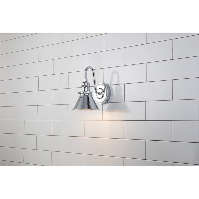 Bowery Hill 1-light Metal Bath Vanity Light in Polished Chrome