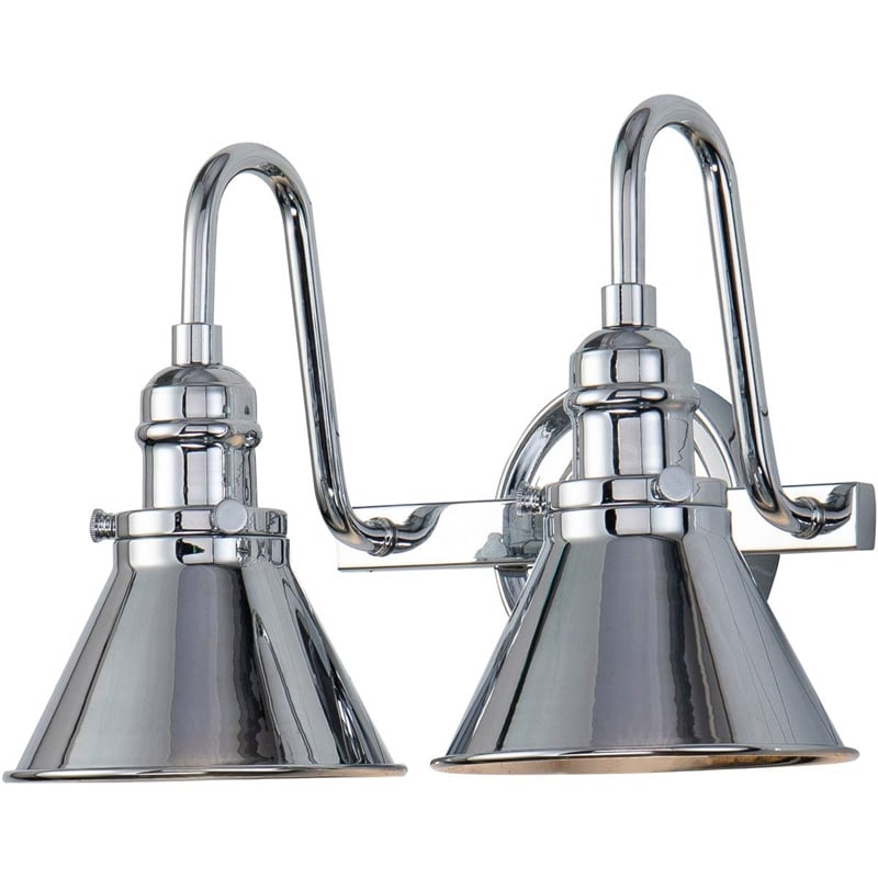Bowery Hill 2-light Metal Bath Vanity Light in Polished Chrome