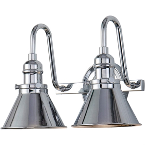Bowery Hill 2-light Metal Bath Vanity Light in Polished Chrome