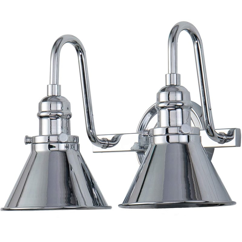 Bowery Hill 2-light Metal Bath Vanity Light in Polished Chrome