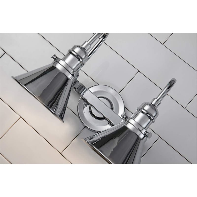 Bowery Hill 2-light Metal Bath Vanity Light in Polished Chrome