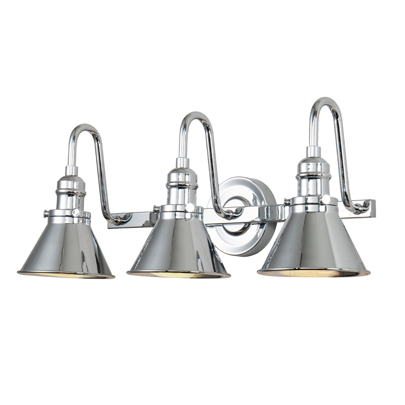 Bowery Hill 3-light Metal Bath Vanity Light in Polished Chrome