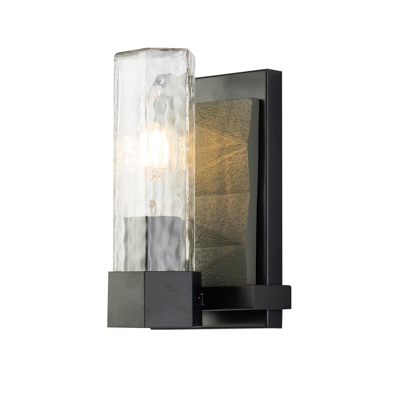 Bowery Hill 1-light Transitional Metal Bath Vanity Light in Black/Gray