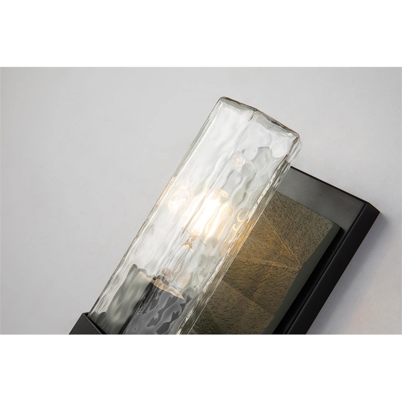 Bowery Hill 1-light Transitional Metal Bath Vanity Light in Black/Gray