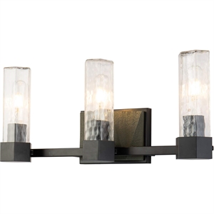 Bowery Hill 3-light Transitional Metal Bath Vanity Light in Black/Gray