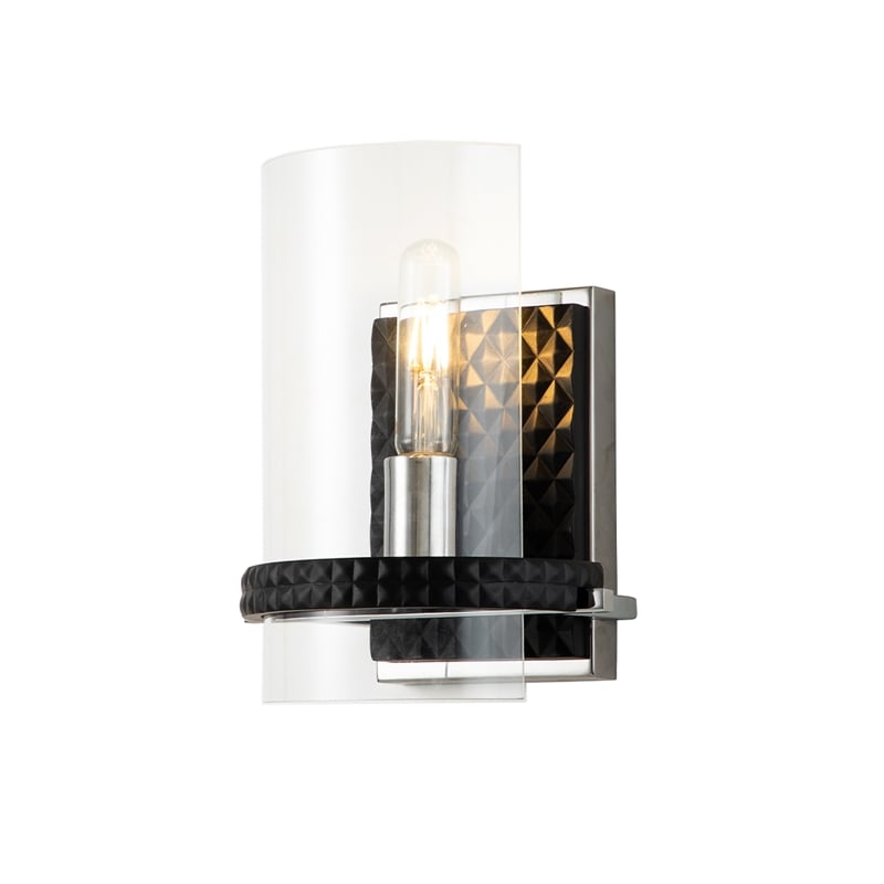 Bowery Hill 1-light Metal Bath Vanity Light in Matte Black/Chrome