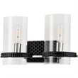 Bowery Hill 2-light Metal Bath Vanity Light in Matte Black/Chrome