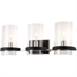 Bowery Hill 3-light Metal Bath Vanity Light in Matte Black/Chrome
