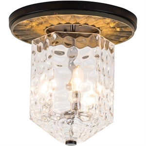 Bowery Hill 14&quot 3-light Metal Flush Mount in Matte Black/Gray