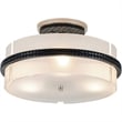 Bowery Hill 3-light Metal Semi Flush Mount in Matte Black/Chrome