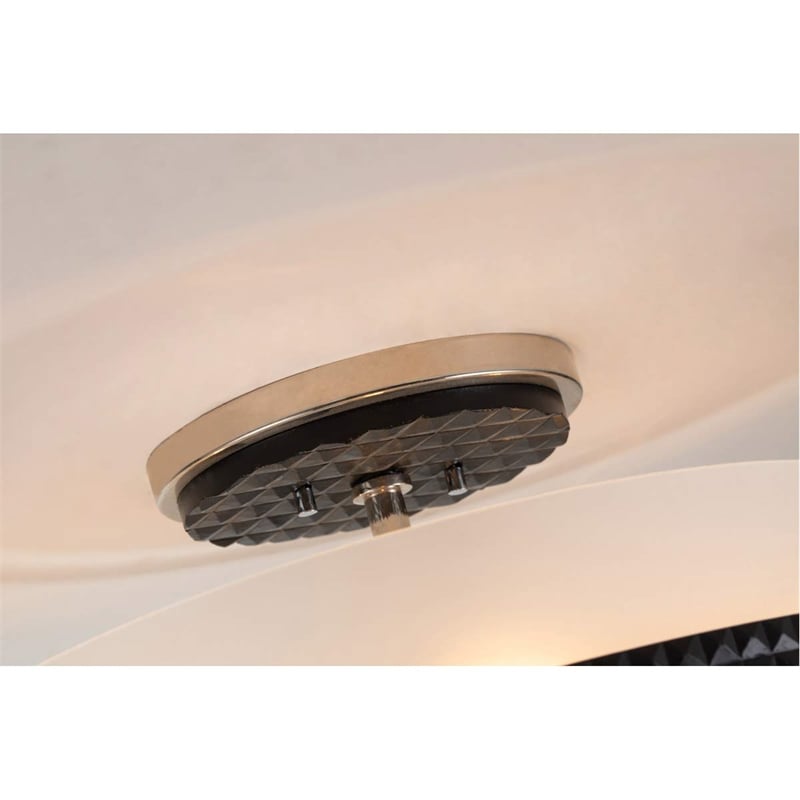 Bowery Hill 3-light Metal Semi Flush Mount in Matte Black/Chrome