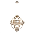 Bowery Hill 3-light Transitional Metal Globe Pendant in Silver Leaf