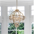 Bowery Hill 3-light Transitional Metal Globe Pendant in Silver Leaf