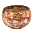 Bowery Hill Traditional Resin Gold Charming Accent Bowl in Red