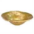 Bowery Hill Modern Transitional Resin Bowl in Gold and Silver Leaf