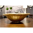 Bowery Hill Modern Transitional Resin Bowl in Gold and Silver Leaf