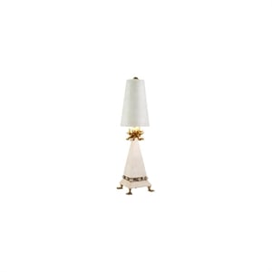 Bowery Hill Traditional Resin Table Lamp in Tapered Cream/Gold Leaf