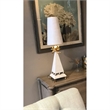 Bowery Hill Traditional Resin Table Lamp in Tapered Cream/Gold Leaf