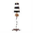 Bowery Hill Traditional Resin Table Lamp in Curvy Black/Gold Leaf