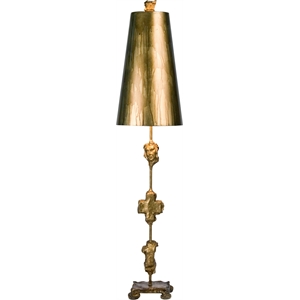 Bowery Hill Modern Transitional Resin Table Lamp in Gold Leaf