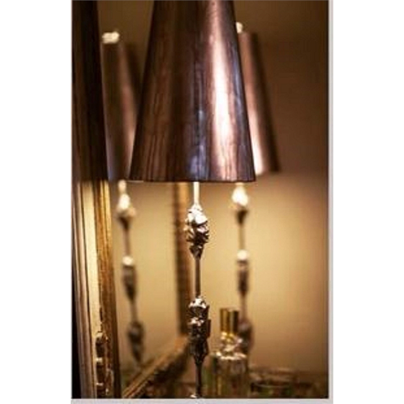 Bowery Hill Modern Transitional Resin Table Lamp in Silver Leaf