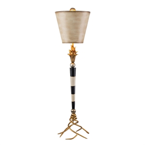Bowery Hill Modern Transitional Resin Table Lamp in Black/Cream