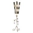 Bowery Hill Traditional Crystal Table Lamp in Cream and Silver