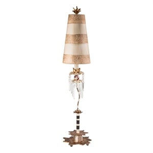 Bowery Hill 1-light Crystal Table Lamp in Black/Gold Stripes