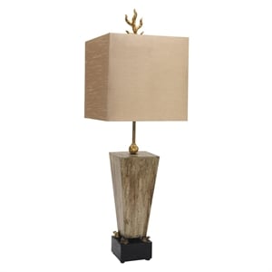 Bowery Hill Traditional Metal Table Lamp in Black/Light Brown