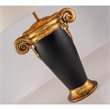 Bowery Hill Gallier Metal Table Lamp with White Linen Shade in Black/Gold