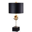 Bowery Hill Traditional Metal Table Lamp in Antique Gold/Matte Black