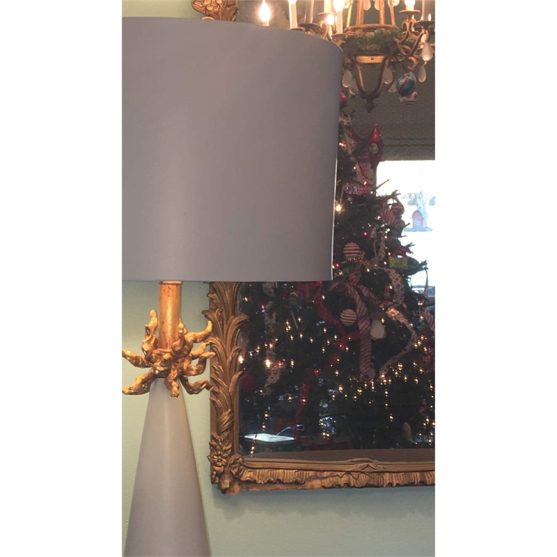 Bowery Hill Contemporary Metal Table Lamp with Gold Accents in Blue