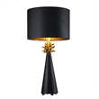 Bowery Hill Contemporary Metal Table Lamp with Gold Accents in Black