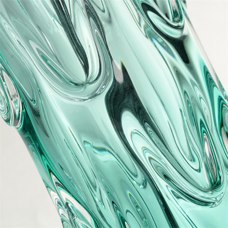 Bowery Hill Modern Transitional Glass Table Lamp in Clear Blue Hue