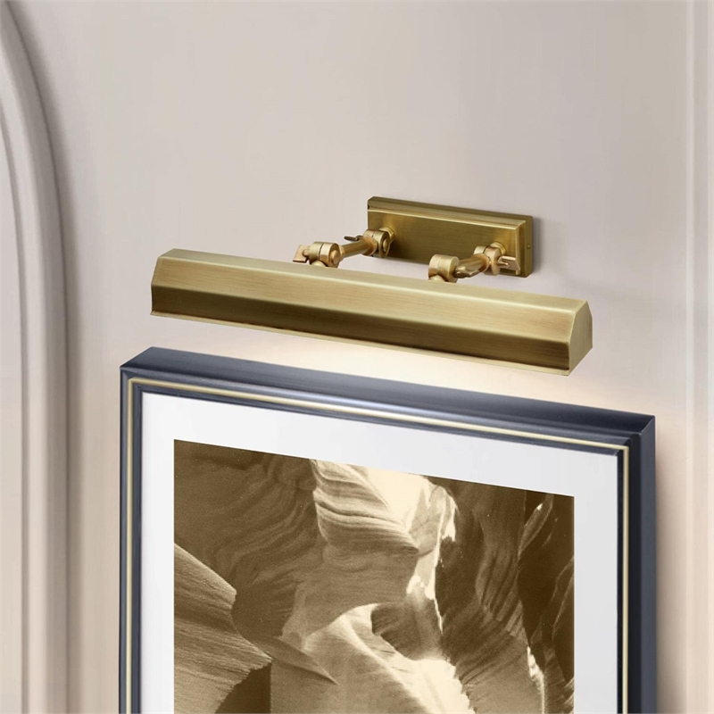Bowery Hill Transitional 1-Light Medium Metal Wall Sconce in Aged Brass