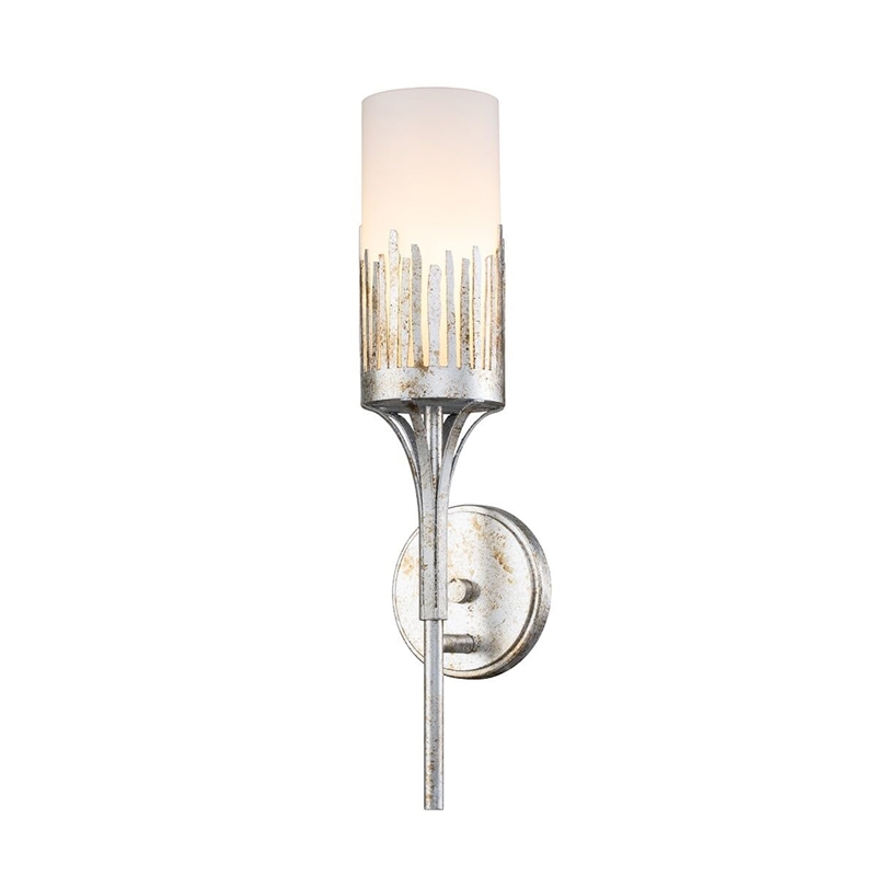 Bowery Hill 1-Light Transitional Metal Wall Sconce in Silver