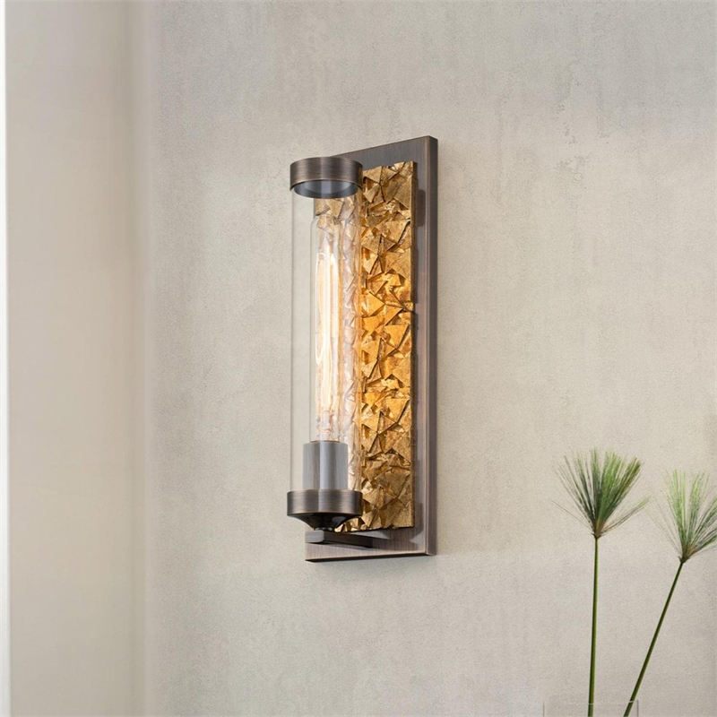 Bowery Hill 1-Light Transitional Metal Wall Sconce in Dark Bronze