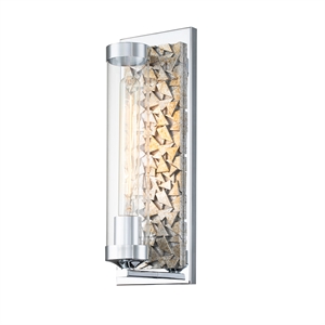 Bowery Hill 1-Light Transitional Metal Wall Sconce in Polished Chrome