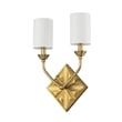 Bowery Hill 2-Light Transitional Metal Wall Sconce in Aged Brass