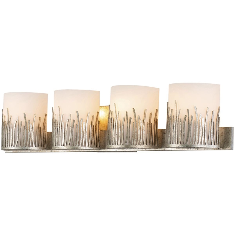 Bowery Hill 4-Light Modern Transitional Metal Bath Bar in Silver