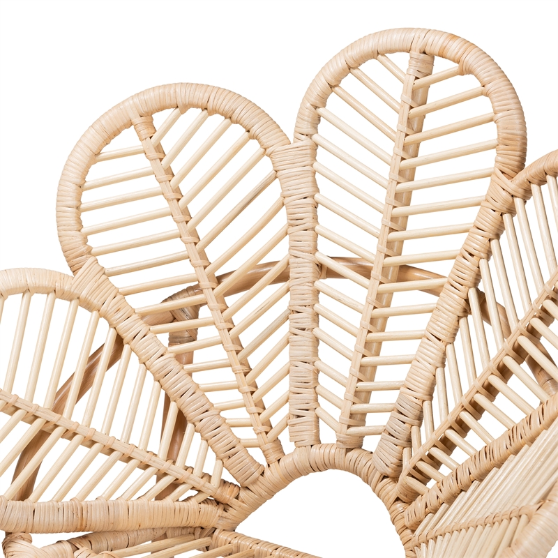 Bowery Hill Modern Bohemian Natural Brown Rattan Flower Chair