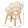 Bowery Hill Modern Bohemian Natural Brown Rattan Flower Chair