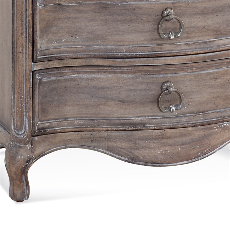 Bowery Hill Set of 2 Gray Queen Tufted Upholstered Wood Headboard & Nightstand